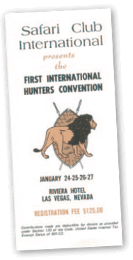 SCI First International Hunters Convention flyer